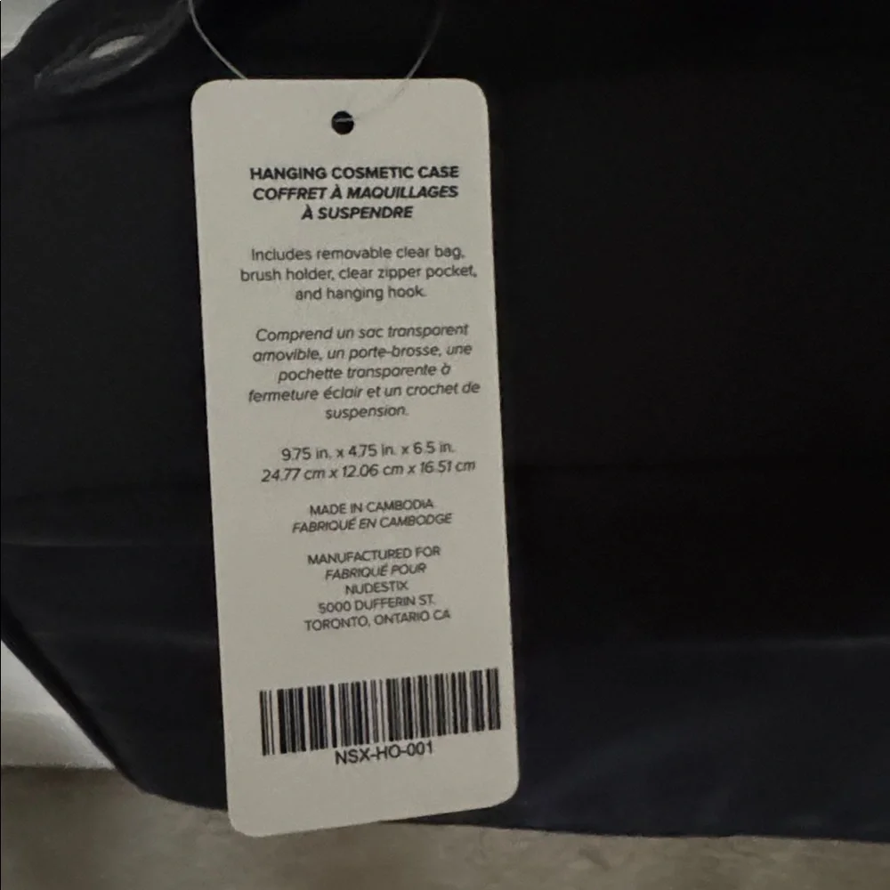 NUDESTIX Hanging Cosmetic Case Black NWT $64